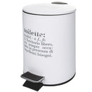 Pattumiera "Toilette" 3 Litri Ø17x23,5 cm in Plastica VdE Tivoli 1996 Bianco