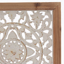 Pannello da Parete Intagliato 44x3xH44 cm in Abete Bianco