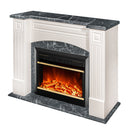 Camino Elettrico da Pavimento 90x115x32 cm Effetto Fiamma 1500W Magnolia & Mars Ivory/dark gray