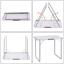 Tavolo Campeggio Picnic Alluminio 60x80x68 cm Pieghevole Maniglia per Trasporto