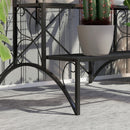 Scaffale per Piante a 3 Livelli a Scaletta 60x60x60 cm per Interno ed Esterno in Metallo Nero  
