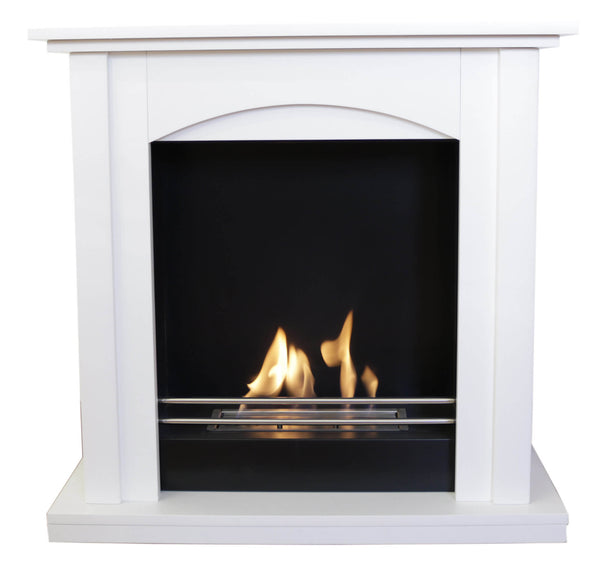 online Cheminée au Sol au Bioéthanol 72x70x30 cm Matera Blanc