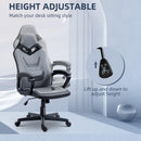 Sedia da Gaming 60x63x113-125 cm in Similpelle Grigia e Nera