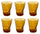 Coffret 6 Verres Froissés 36 cl Ø9 cm en Verre Pressé Ambré Kaleidos