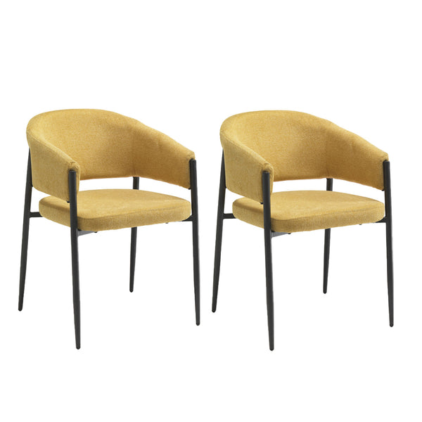 Set 2 Sedie Maya 59,5x54x78,5 cm in Tessuto Easy-Clean Giallo prezzo
