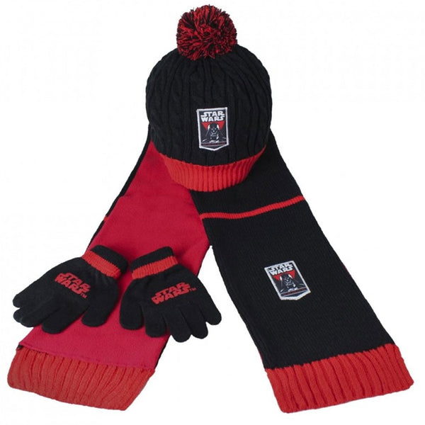 Set Invernale Cappello Sciarpa e Guanti per Bambino Taglia Unica Star Wars Rosso Nero online