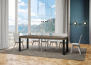 Tavolo Allungabile 90-246x90x77 cm Tecno Premium Tortora Telaio Antracite 