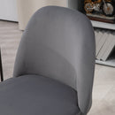 Sedia Poltrona Operativa da Ufficio con Funzione Dondolo 52x52x80-88 cm in Tessuto Vellutato Grigio