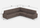 Divano Angolare 7 Posti 286x286x85 cm Sakar in Tessuto Talpa