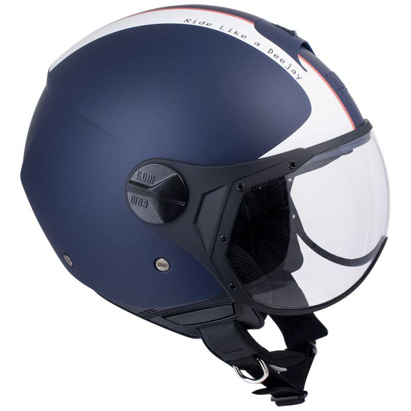 Casco Jet per Scooter Visiera Sagomata CGM Deejay 107DJ1 Blu Opaco 