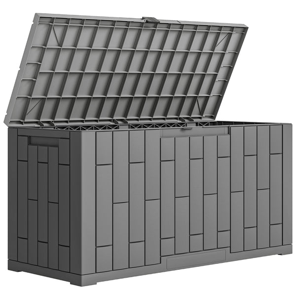 Baule da Giardino 106,5x43x54,5 cm Capacità 227L con Chiusura a Chiave in Resina Impermeabile e Anti UV Grigio online