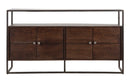 Mobile Burn 150x40x83 cm in Legno di Acacia e in Ferro Marrone
