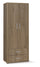 Armadio 2 Ante 2 Cassetti 71x182x41 cm Noce Stelvio