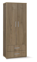 Armadio 2 Ante 2 Cassetti 71x182x41 cm Noce Stelvio