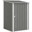 Casetta Box da Giardino Porta Attrezzi 100x104x160 cm con Porta a Battente in Acciaio Galvanizzato Grigio Chiaro      