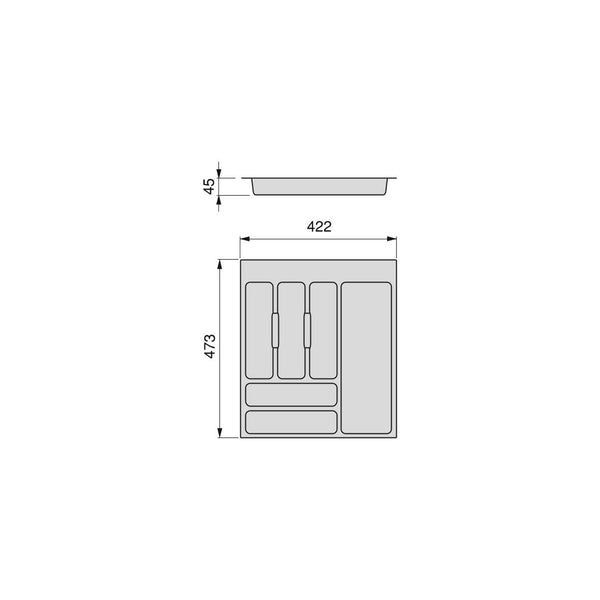 acquista Range-couverts Optima Vertex/Concept 500mm M 500 Plastique Gris Anthracite Emuca