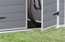 Casetta da Giardino Porta Attrezzi 185x152x226 cmin Resina Effetto Legno Keter Manor 6x5 Grigia