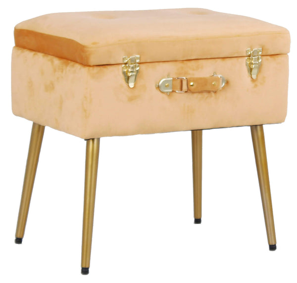 Pouf Serviette 51x37x51 cm en Velours Caramel prezzo
