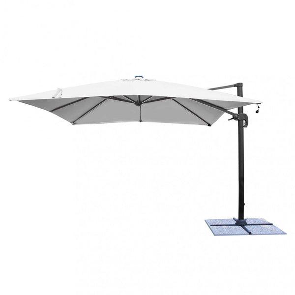 Parasol de Jardin à Led Pythagore 3x4m en Toile Gris Aluminium Anthracite online