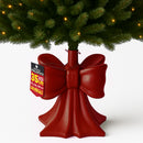 Base Albero di Natale Fiocco Rosso Supporto con Attacco Universale 32x32x35 cm
