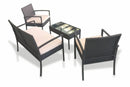 Set da Giardino Divano 2 Poltrone e Tavolino in Rattan Soriani Santorini Marrone