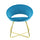 Fauteuil rembourré 66x65x68 cm en tissu effet velours bleu
