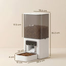 Distributore Automatico di Cibo per Gatti 4,5L con APP e Registratore Vocale in ABS e Acciaio Bianco e Grigio      