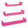 Lot de 3 Etagères Murales 60-50-40x15,5x8 cm en Fibre de Bois Magnétique Fuchsia