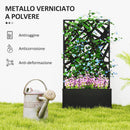 Fioriera Rettangolare con Traliccio per Piante Rampicanti 61x23x113 cm da Terra e Parete Nero  