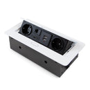 Multipresa Atom 26 per Scrivania Descrizione Eu Verniciato Bianco Acciaio Zama Emuca