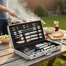 Set 18 Utensili Accessori per  Barbecue con  Valigetta