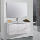 Mobile da Bagno Sospeso 100cm Mazzoni Maiorca Light 2+2 Bianco Frassinato