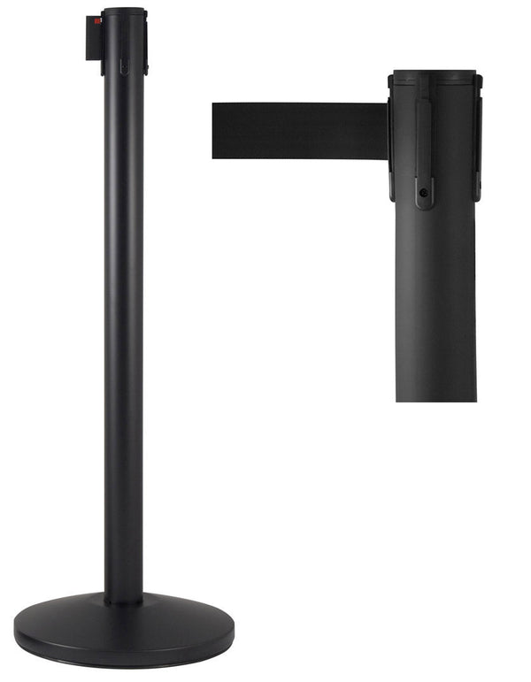 acquista 3 mètres Tringle à Rideau en Métal Noir Mat Ø36x101 cm Ruban Noir