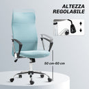 Sedia Ergonomica da Ufficio Girevole 63x65x109-119 cm con Schienale a Rete Verde Chiaro   