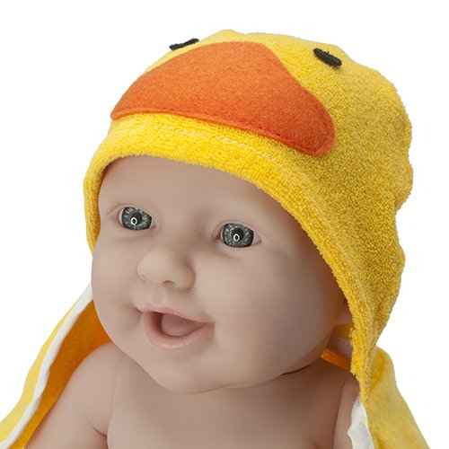 Bambola Bebè Neonato con Accappatoio Papera 43cm JC Toys