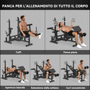 Panca da Palestra Regolabile con Supporto per Bilanciere 210x110x103-123 cm in Acciaio e PU Nero
