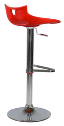 Sgabello con  Alzata a Gas e Seduta Girevole in Polipropilene Vandi Rosso