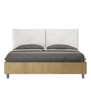 Letto Matrimoniale Struttura Quercia con Cuscini in Similpelle Egos Appia Bianco Varie Misure