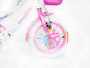 Bicicletta per Bambina 16" 2 Freni con Cestino e Borse Laterali Bianca e Rosa