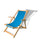 Transat pliant réglable en bois de Marea et tissu acrylique bleu