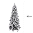 Albero di Natale Artificiale H198 cm Abete Mixed Slim innevato 875 Tips Verde