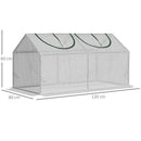 Mini Serra da Giardino con 2 Finestre 119x60x60 cm Copertura PVC Anti-UV Bianco
