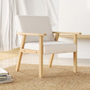 Poltrona d'Arredo in Stile Scandinavo 64x70x72 cm con 2 Cuscini in Legno di Pino Grigio  