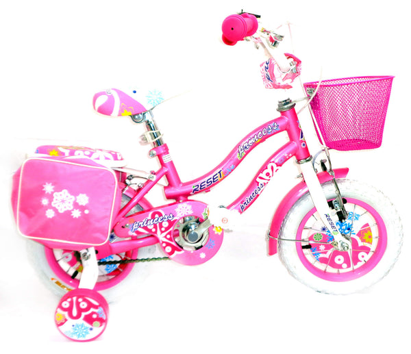 Vélo Fille 14" 2 Freins avec Panier et Sacoches Latérales Roses prezzo