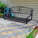 Dondolo da Giardino 3 Posti in Ferro Battuto Nero 