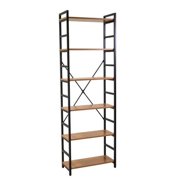 acquista Libreria 6 ripiani 60x28xh184,5 cm in Metallo e Legno Achille Naturale