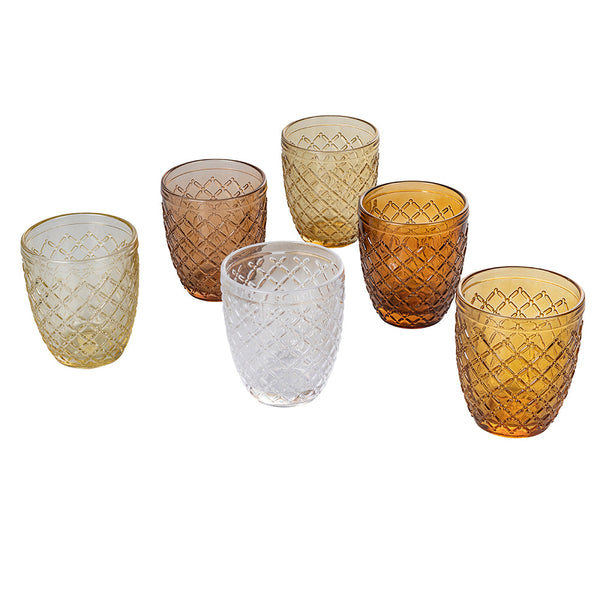 Lot de 6 verres à eau en chocolat Castle en verre brun Villa d'Este Home Tivoli sconto