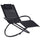 Chaise à bascule de jardin moderne en textilène noir 154x80x84 cm