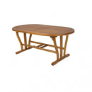 Tavolo Allungabile Ovale Double 180/240x100x74 h cm in Legno di Acacia Marrone