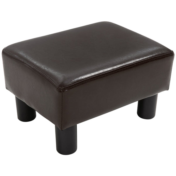 Pouf Poggiapiedi Imbottito 40x30x24 cm in Similpelle Marrone sconto